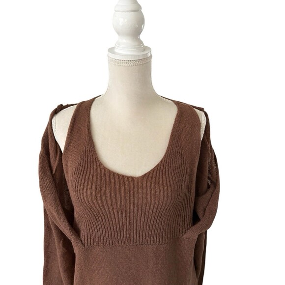 PrettyLittleThing Halter Neck Knitted Sweater Dress Women's Size ~22 Chocolate - Picture 12 of 16